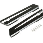 Black and chrome saddlebags Latch Covers
