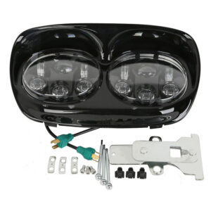 Dual LED Front Headlight Head Light Fit For Harley Road Glide