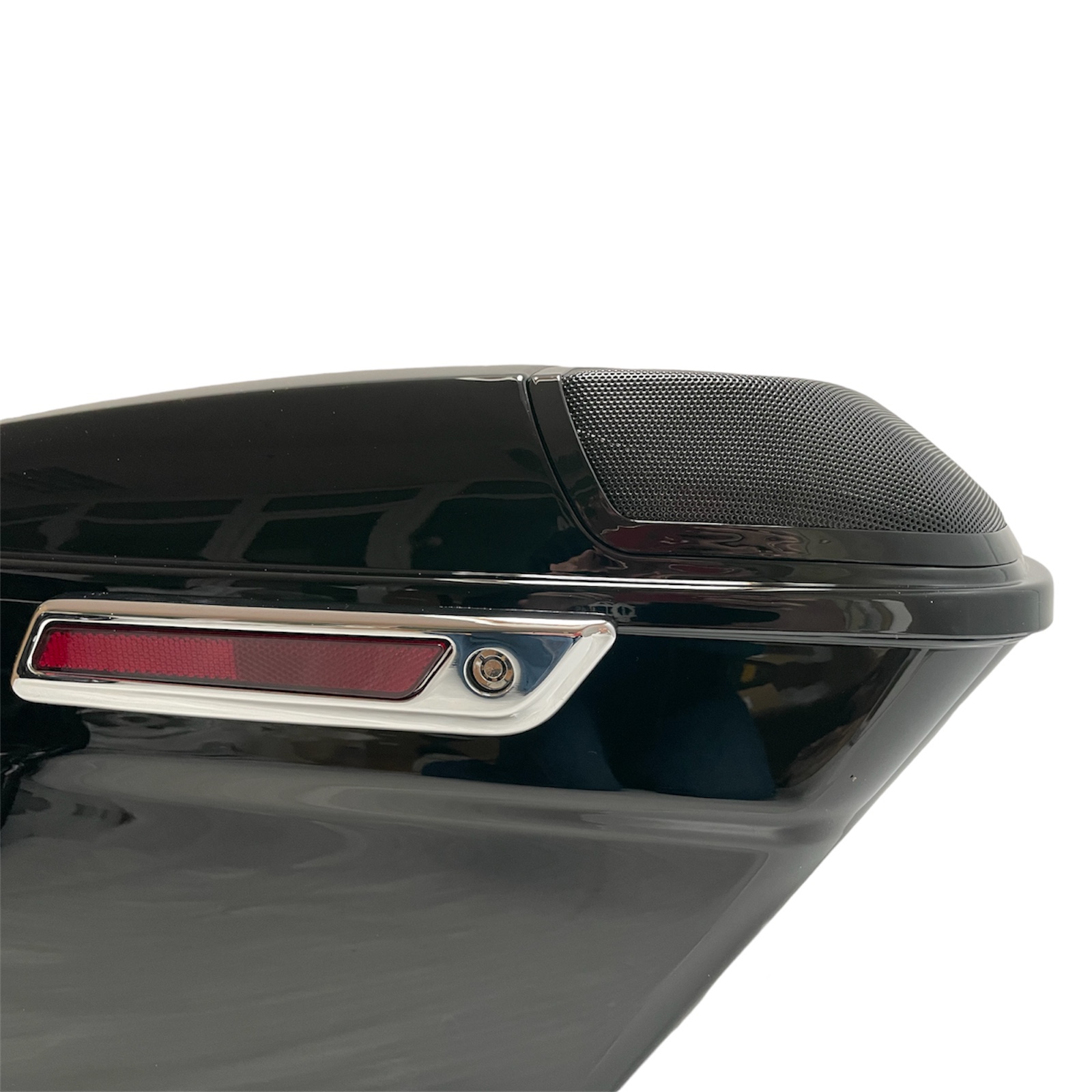 Saddlebags extended chrome latches and speaker 5"x7" holes glossy black CVO Touring 14–23 - Image 3