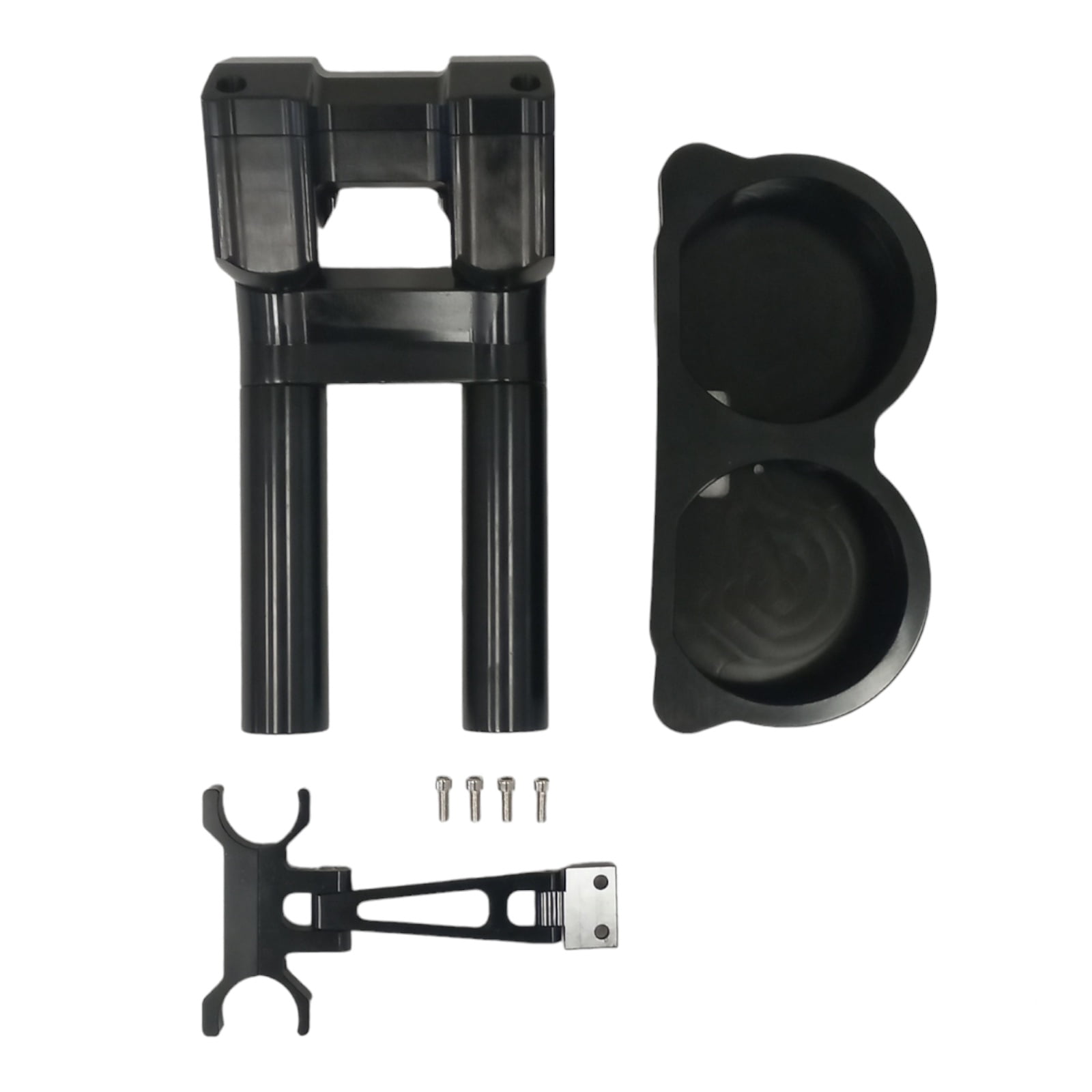 Handlebar risers black 1.25" 10" height with gauge holder - Image 3