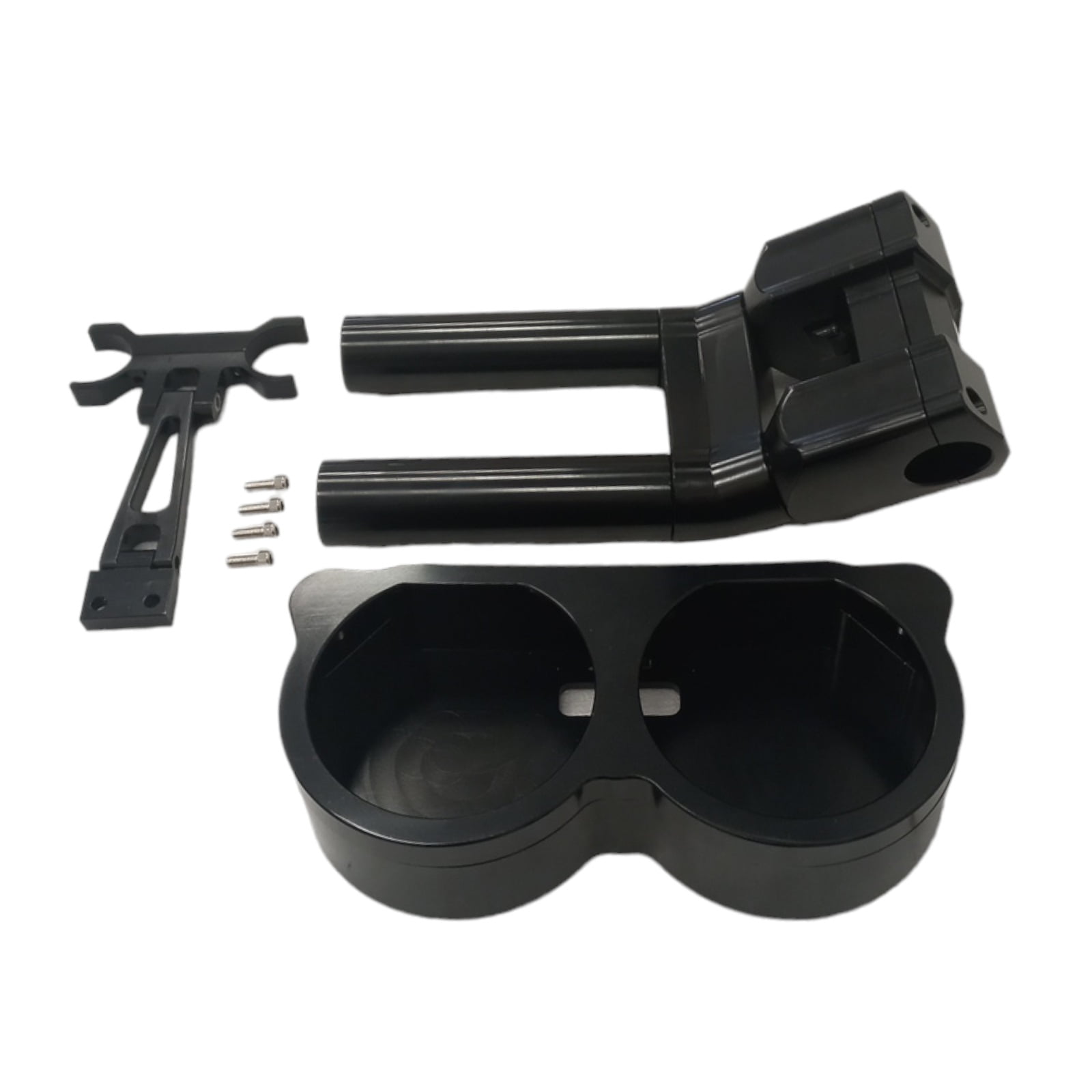 Handlebar risers black 1.25" 10" height with gauge holder - Image 4