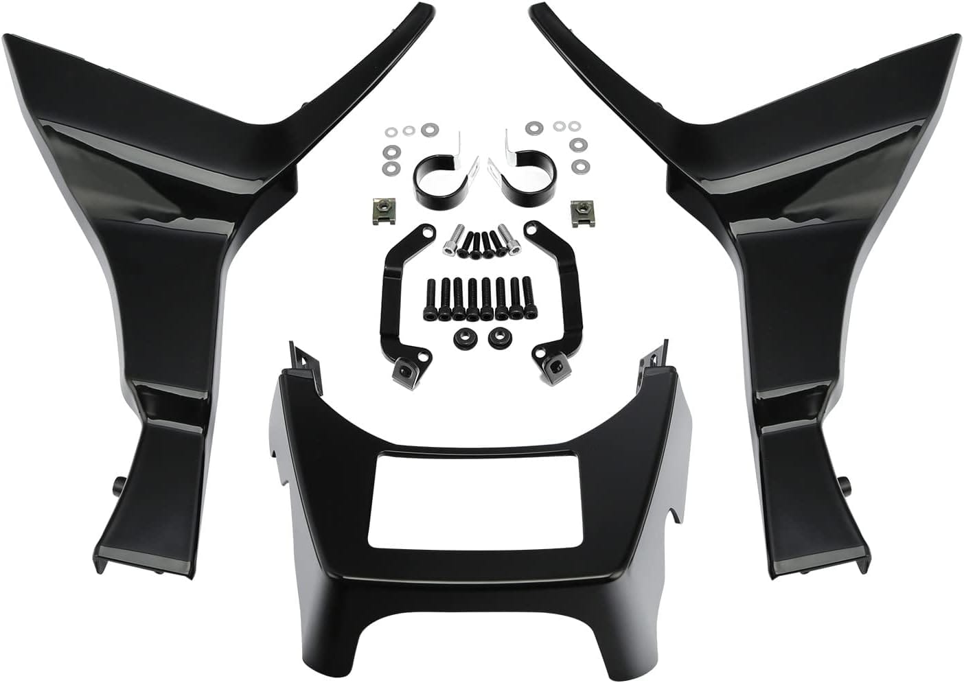 Front fairing spoiler covers glossy black Road Glide 17–23 - Image 4