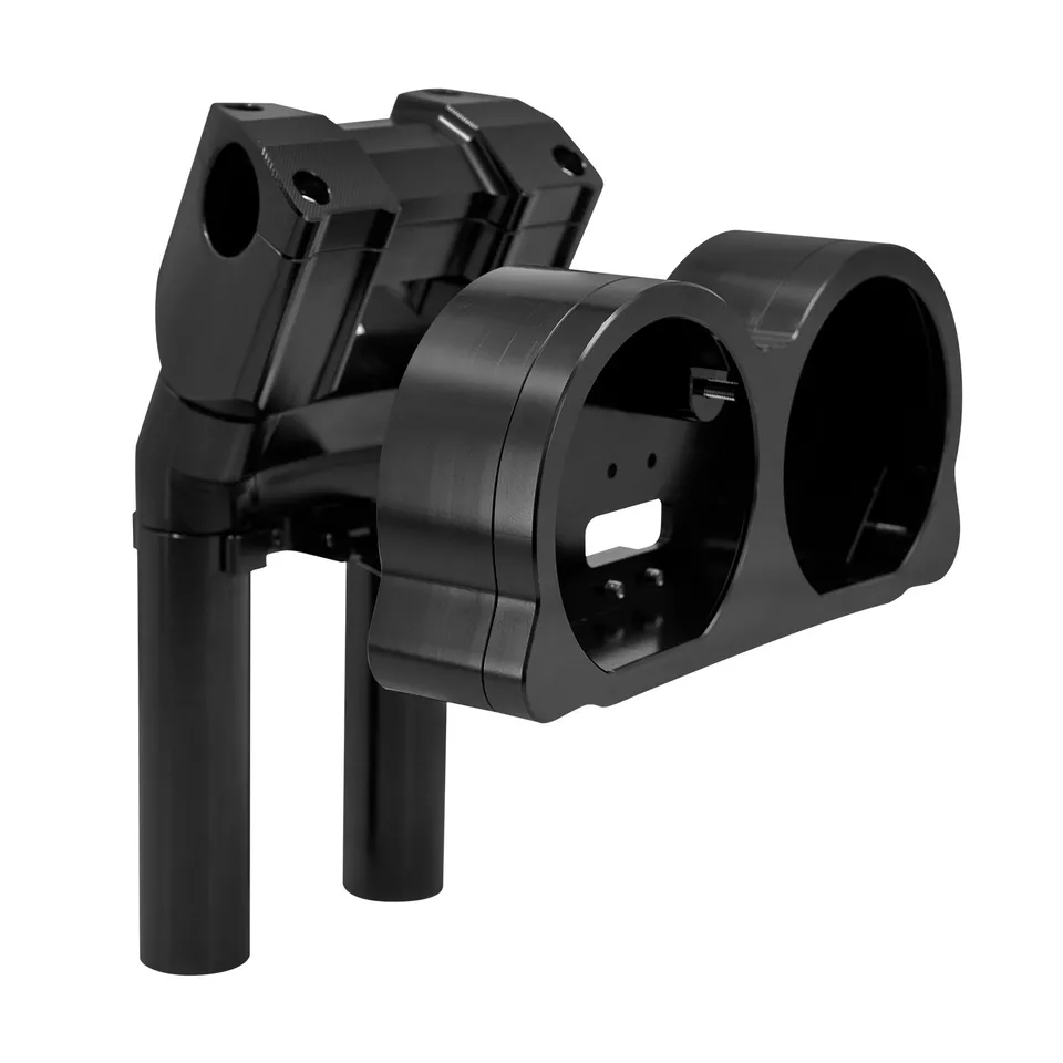 Handlebar risers black 1.25" 10" height with gauge holder