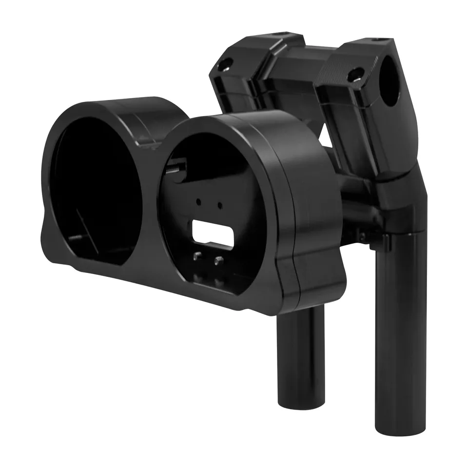 Handlebar risers black 1.25" 10" height with gauge holder - Image 6
