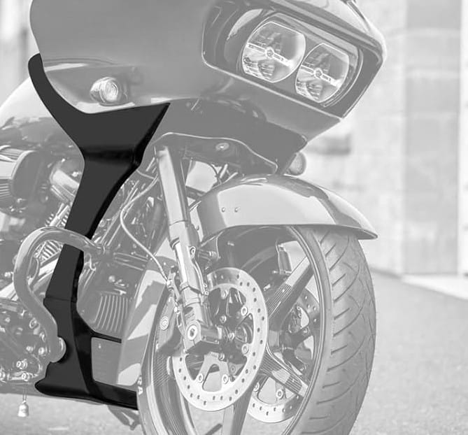 Front fairing spoiler covers glossy black Road Glide 17–23 - Image 9