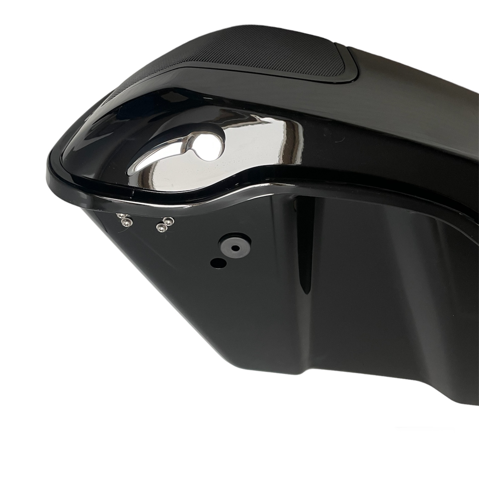 Saddlebags extended chrome latches and speaker 5"x7" holes glossy black CVO Touring 14–23 - Image 11