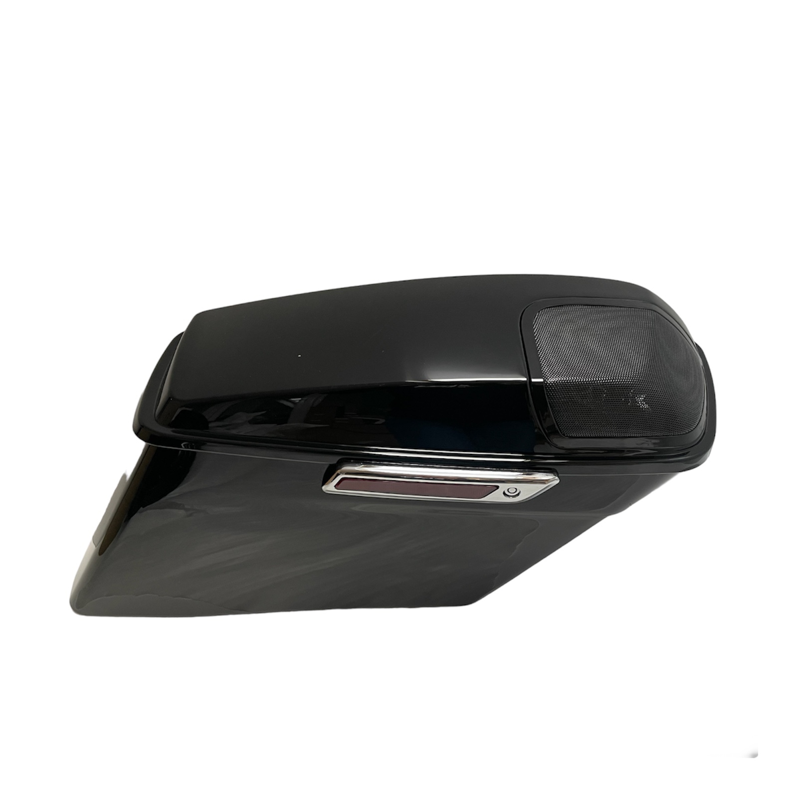 Saddlebags extended chrome latches and speaker 5"x7" holes glossy black CVO Touring 14–23 - Image 12