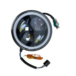 LED Headlight Black 7" Inch for Harley Davidson