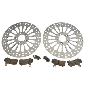 11.8" Polished Front Brake Discs Set for Touring '08-up